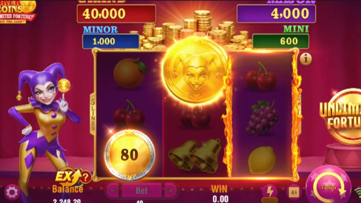 Joker Coins Unlimited Fortune mobile slot interface
